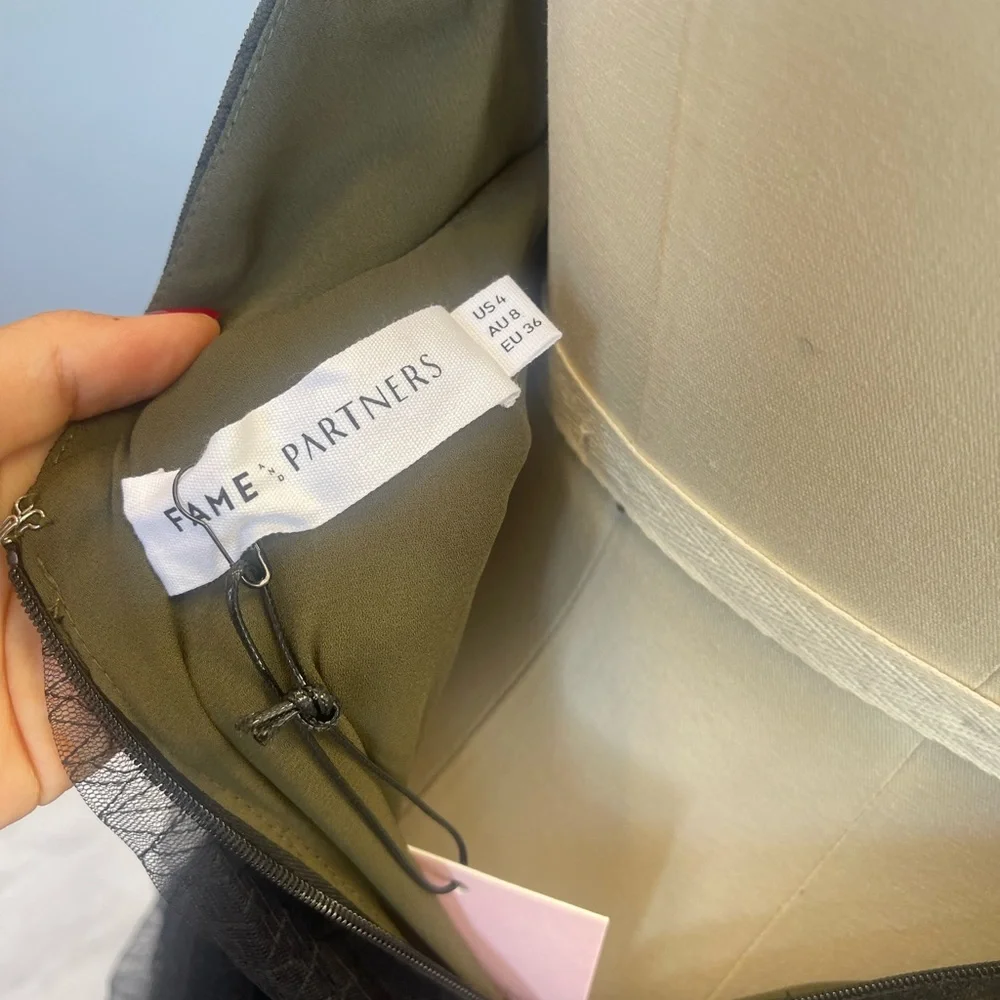 ame and Partners dress- black mesh with green under - Picture 5 of 5